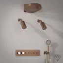 Douche thermostatique, ciel de douche ronde et douches épaules, doré rose brossé Châtelet