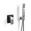 Ensemble mitigeur et set de douche, Chrome et Marbre Noir, Infinity Elements