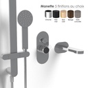 Composition mitigeur bain douche, chromé, manette personnalisable, Flow Round