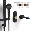 Composition mitigeur bain douche, manette personnalisable, Flow Round, 2 couleurs