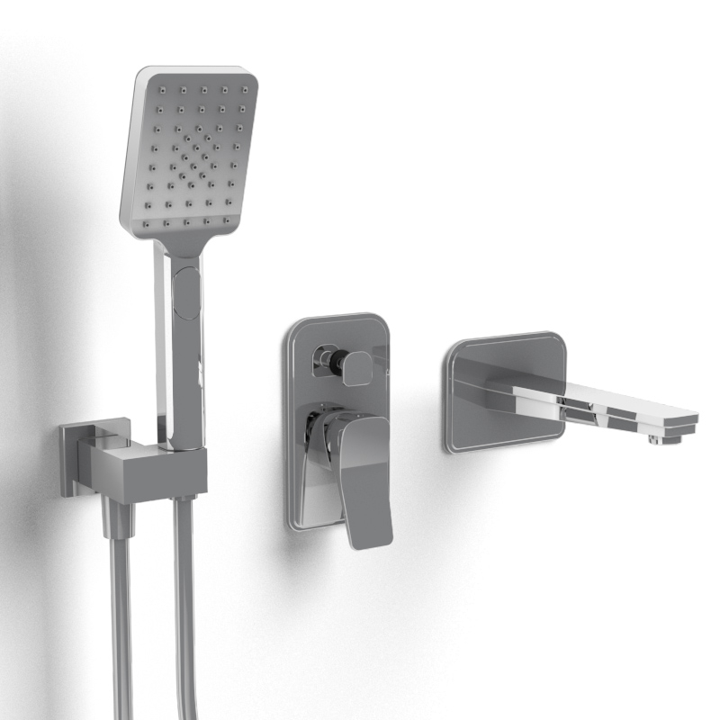 Composition mitigeur bain douche encastré chromé, Hix