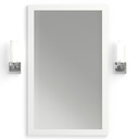 Pack miroir en composite minérale, Rectangulaire et 2 appliques chromées, Tube