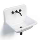 Vasque en fonte 61x51 cm, avec dosseret, blanc, School + robinet mélangeur Cross II noir mat inclus