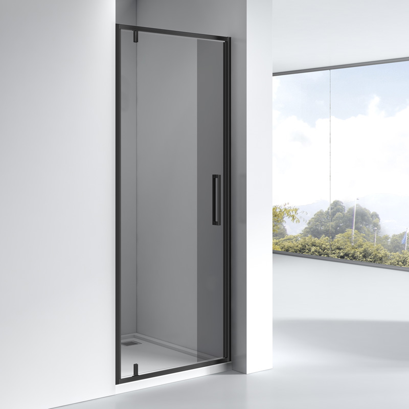Porte de douche pivotante, Sur mesure de 58 à 95,4 cm, Noir brossé, Arena