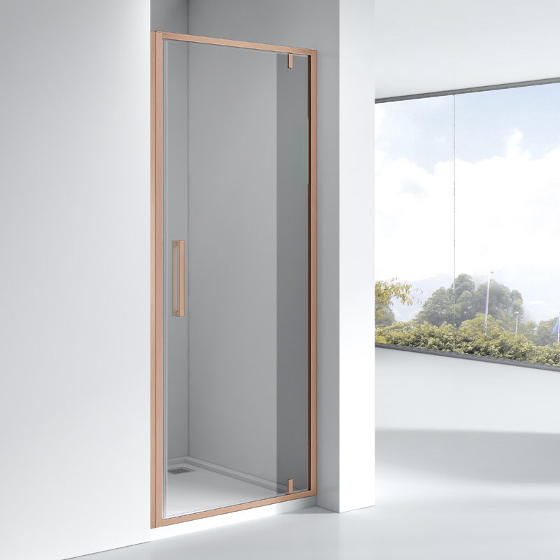 Porte de douche pivotante, Sur mesure de 58 à 95,4 cm, Doré Rose Brossé, Arena