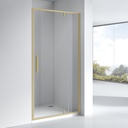 Porte de douche pivotante + fixe, Sur mesure de 93 à 165,4 cm, Doré Brossé, Arena