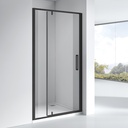 Porte de douche pivotante + fixe, Sur mesure de 93 à 165,4 cm, noir Brossé, Arena