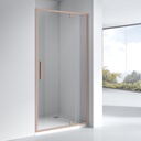 Porte de douche pivotante + fixe, Sur mesure de 93 à 165,4 cm, Doré Rose Brossé, Arena
