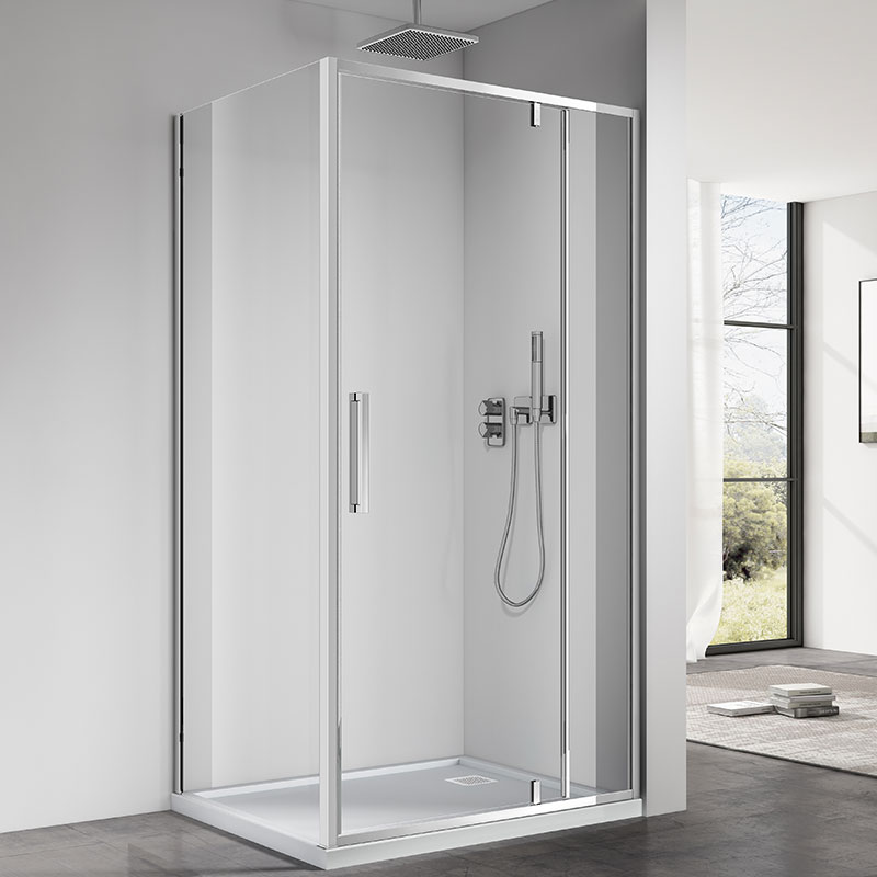 Cabine de douche pivotante 120 x 70, 80, 90 ou 100 cm, chromé, Arena