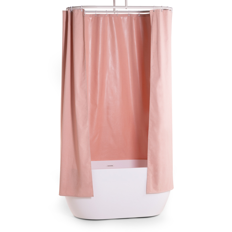 Rideau de douche 150, 200 ou 300 x 200 cm, lin Rose Poudré, Lino