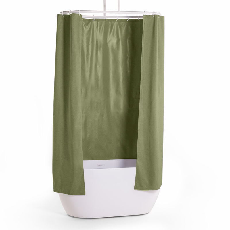 Rideau de douche 150, 200 ou 300 x 200 cm, lin Vert clair, Lino