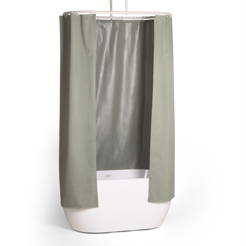 Rideau de douche 150, 200 ou 300 x 200 cm, lin Moka, Lino