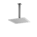 Pommeau de douche carré Qube, 2 dimensions, avec bras de douche plafond 25cm