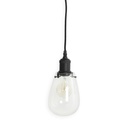 Suspension industrielle avec globe et ampoule ronde transparente