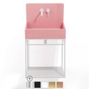 Lavabo structure suspendue 60x38 cm, aspect béton rose, Roneo