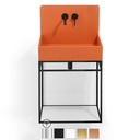 Lavabo structure suspendue 60x38 cm, aspect béton orange, Roneo