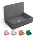 Vasque à poser 60x38 cm, aspect béton, Roneo