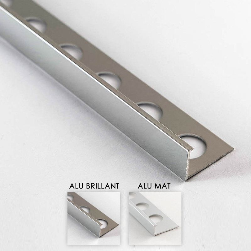 Profilé aluminium en L 2 coloris 10mm 260cm