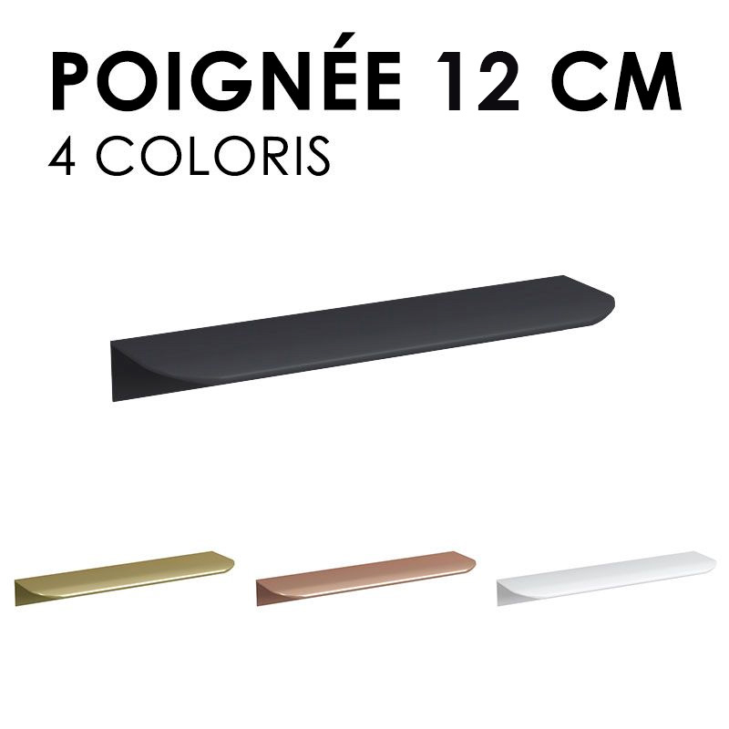 Poignée 12 cm, 4 coloris