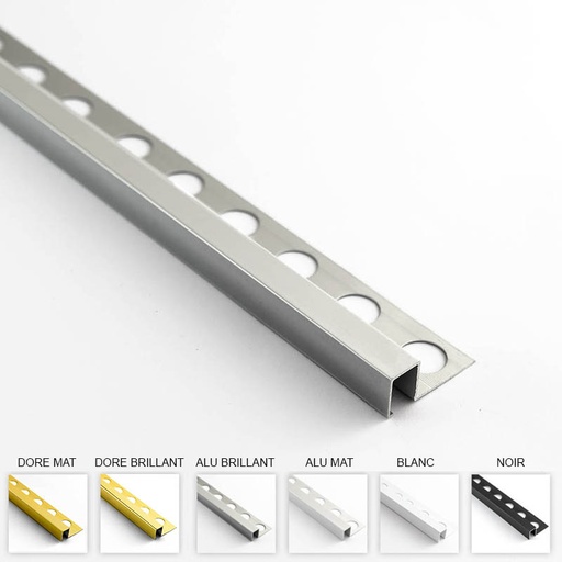 Profilé aluminium en L 6 coloris 12mm 260cm