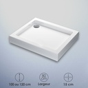 Receveur de douche surélevé rectangulaire 100x80 ou 120x80 cm, acrylique, Bora