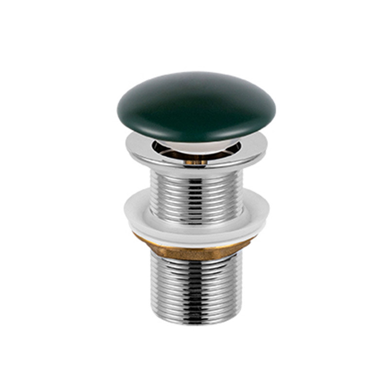 Bonde lavabo Clic-Clac ou Fixe en laiton, Céramique Vert foncé mat