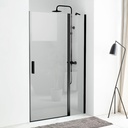 Porte de douche pivotante + fixe de 80 à 120cm Noir mat, Padel