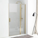 Porte de douche pivotante + fixe de 80 à 120cm Doré mat, Padel