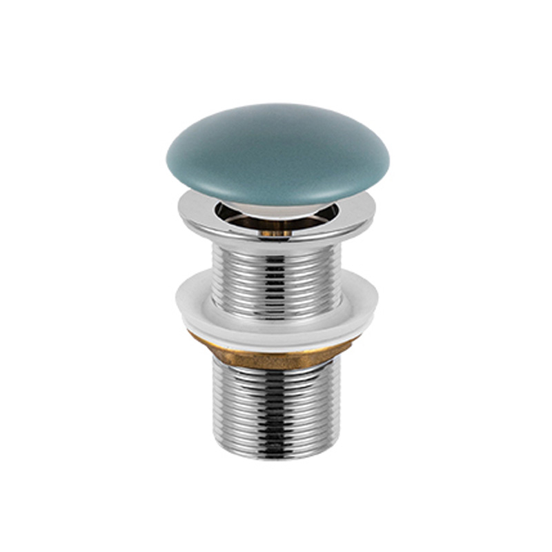 Bonde lavabo Clic-Clac ou Fixe en laiton, Céramique Vert d'eau mat