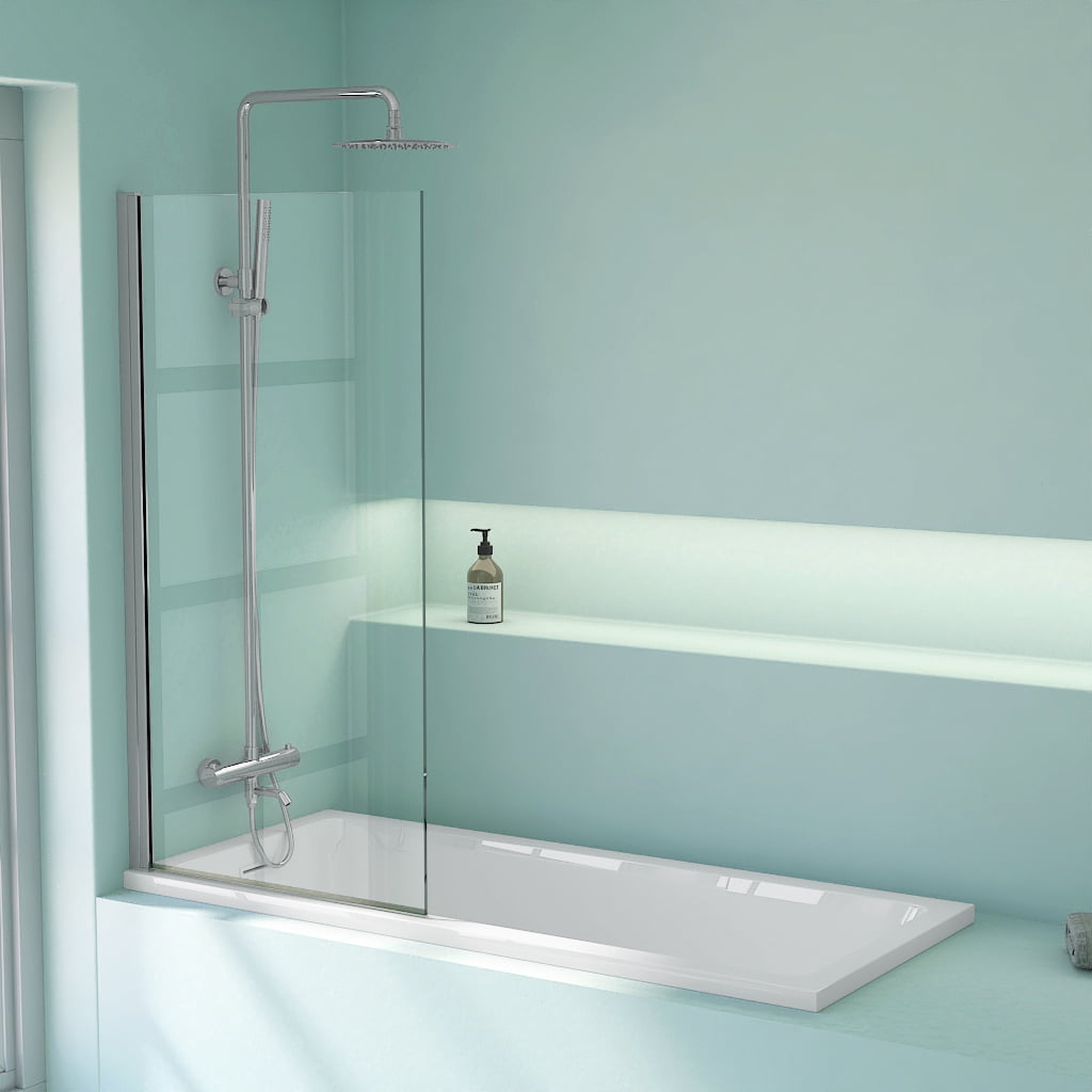 Pare baignoire 70x140 ou 80x140 cm, profilé chromé, Palma