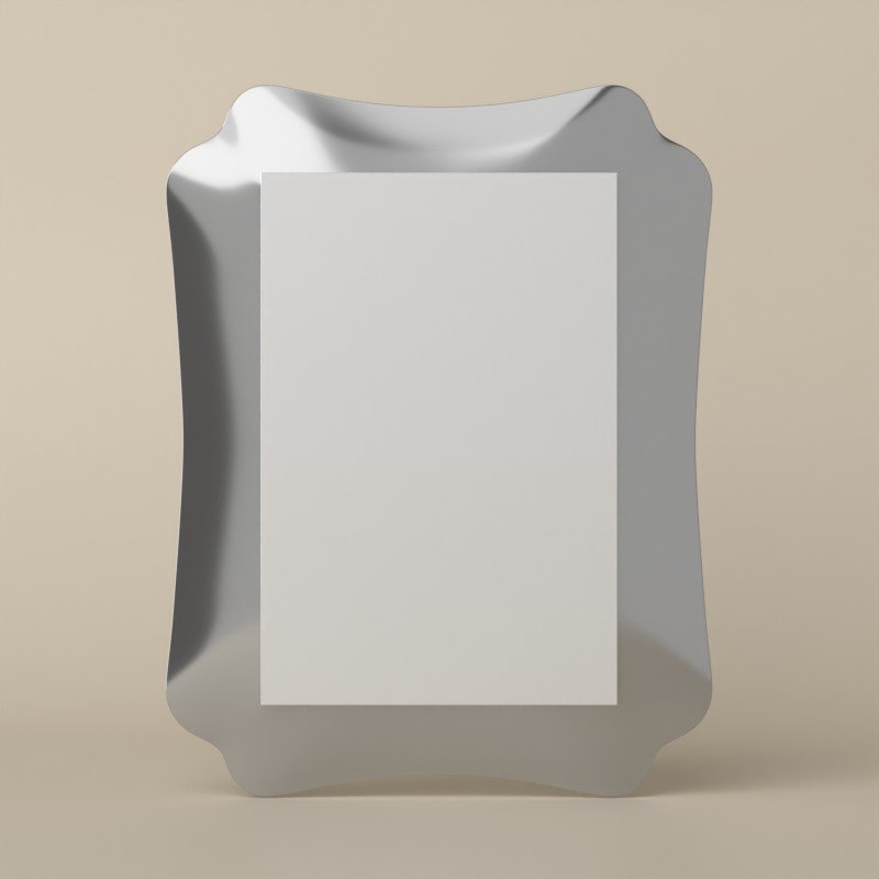 Miroir 90x69 cm, blanc ou argenté, Marine