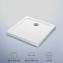 Receveur de douche 80x80, 90x90 ou 100x100 cm, acrylique, Bora