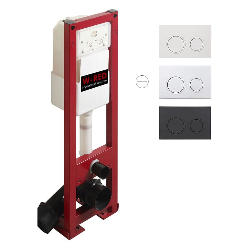 Bati-support ETROIT Autoportant universel, plaque de declenchement avec anneau W-RED