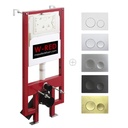 Bati-support EXTRA PLAT universel, plaque de déclenchement double touche W-RED