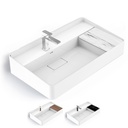 Lavabo vasque en résine minérale 80cm, tablette aspect marbre, Infinity Elements