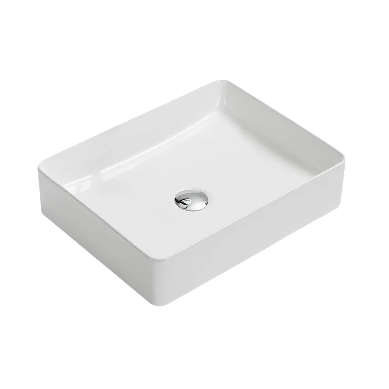 Vasque à poser rectangulaire 47 x 36cm Blanc brillant, Enora