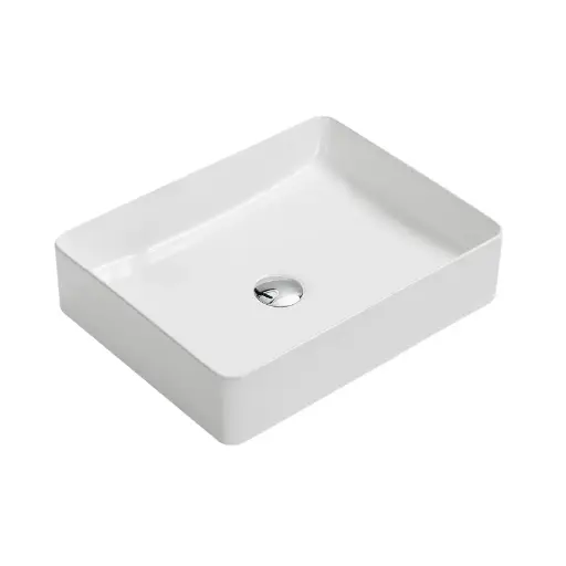 Vasque à poser rectangulaire 47 x 36cm Blanc brillant, Enora