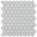 Mosaïque héxagonale verre recyclé grise, 31x32 cm, Nordic light matt grey