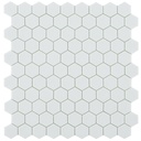 Mosaïque héxagonale verre recyclé blanche, 31x32 cm, Nordic matt white