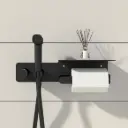 Set Douchette hygiénique avec porte rouleau Noir mat Châtelet
