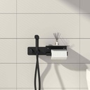 Set Douchette hygiénique avec porte rouleau Noir mat Châtelet