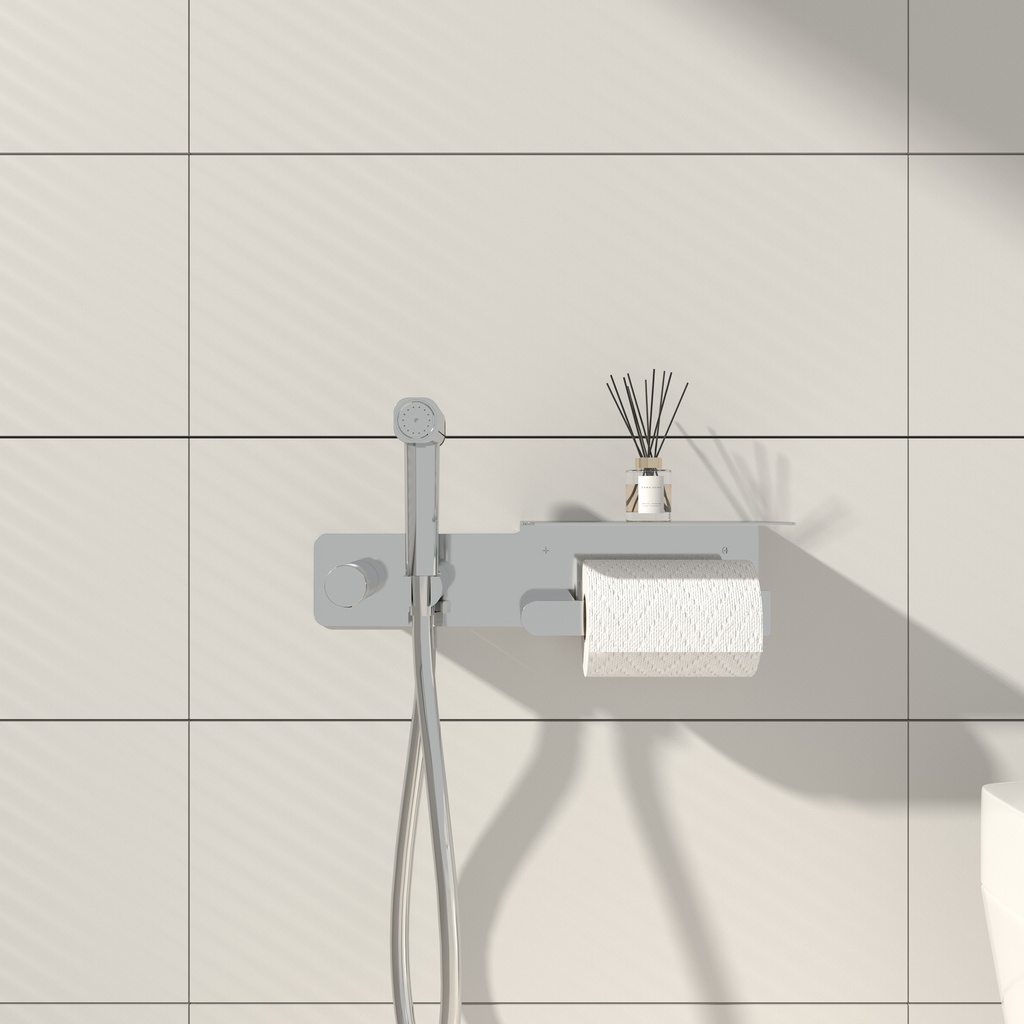 Set Douchette hygiénique avec porte rouleau Chrome Châtelet