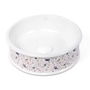 Vasque à poser, 42,5x14 cm, Porcelaine de Paris, Blanc mat, Colibri ourlé