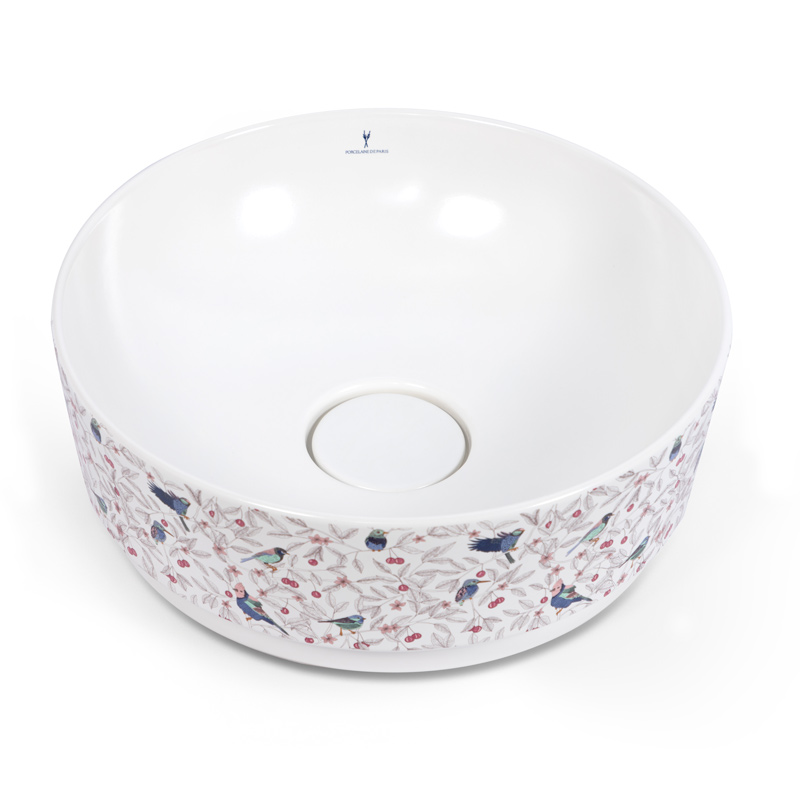 Vasque à poser, 39,7x13,8 cm, Porcelaine de Paris, Blanc mat, Colibri