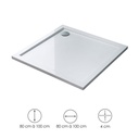 Receveur de douche 80x80, 90x90 ou 100x100 cm, acrylique, Oz