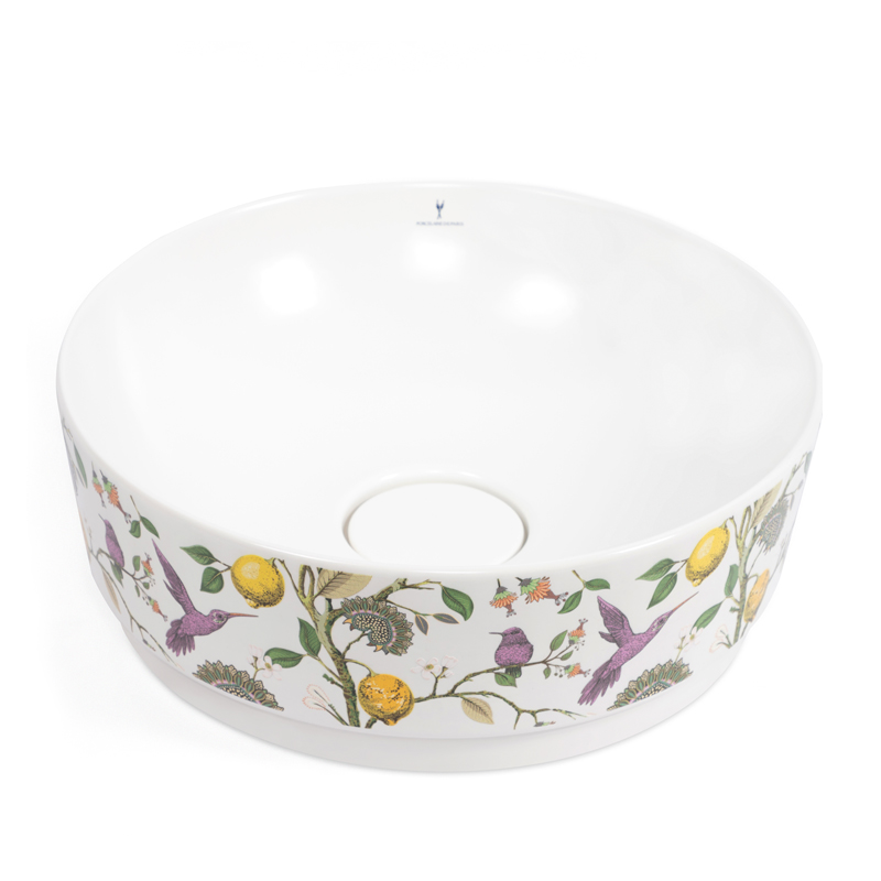 Vasque à poser, 39,7x13,8 cm, Porcelaine de Paris, Mat, Primevère