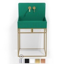 Lavabo structure suspendue 60x38 cm, aspect béton vert, Roneo