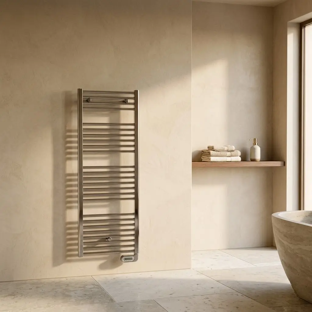 Sèche-Serviettes Electrique rond Chromé, 40x132.2, 300W 