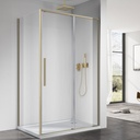 Cabine de douche coulissante 100,120 ou 140 cm, doré brossé, Arena