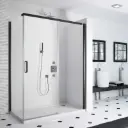 Cabine de douche coulissante Colors Black Matt, 120x90 cm